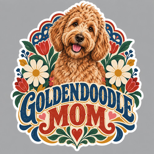 Goldendoodle mom sticker - goldendoodle,